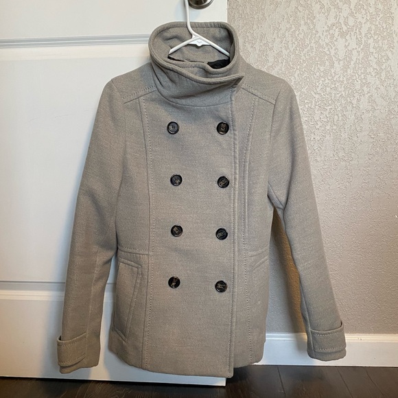 H&M Jackets & Blazers - H&M Gray Double Breasted Pea Coat Gray (Size 6)